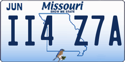 MO license plate II4Z7A