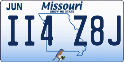 MO license plate II4Z8J