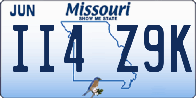MO license plate II4Z9K