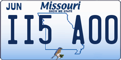 MO license plate II5A0O