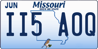 MO license plate II5A0Q