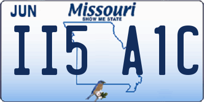 MO license plate II5A1C