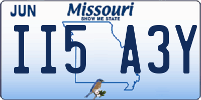MO license plate II5A3Y