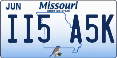 MO license plate II5A5K