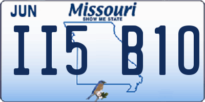 MO license plate II5B1O