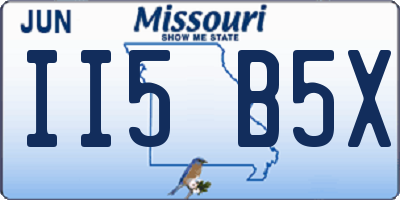 MO license plate II5B5X