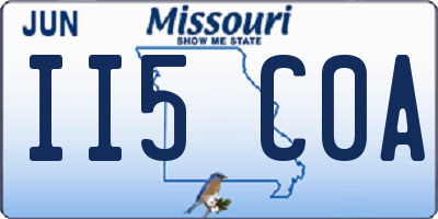 MO license plate II5C0A