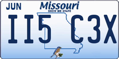 MO license plate II5C3X