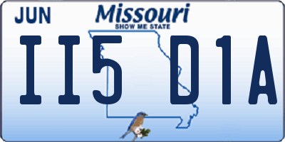 MO license plate II5D1A
