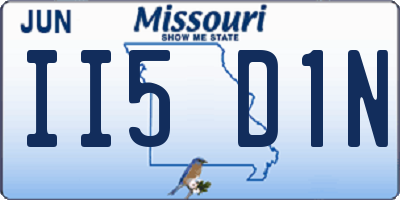 MO license plate II5D1N