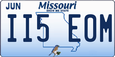 MO license plate II5E0M