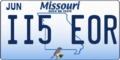 MO license plate II5E0R