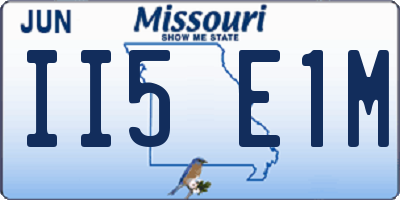 MO license plate II5E1M