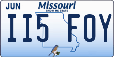MO license plate II5F0Y
