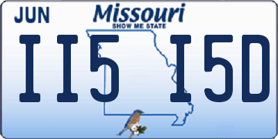 MO license plate II5I5D