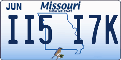 MO license plate II5I7K