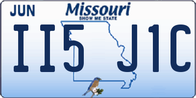 MO license plate II5J1C