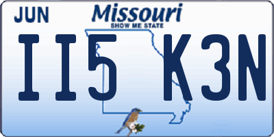 MO license plate II5K3N