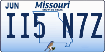 MO license plate II5N7Z