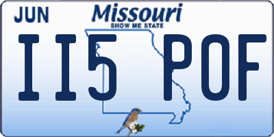 MO license plate II5P0F