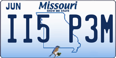 MO license plate II5P3M