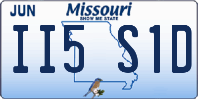 MO license plate II5S1D