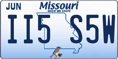 MO license plate II5S5W