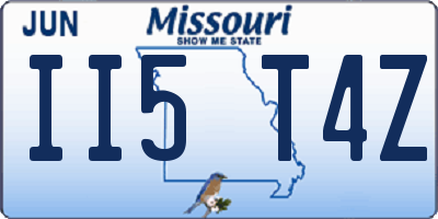 MO license plate II5T4Z