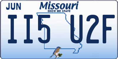 MO license plate II5U2F