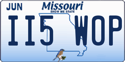 MO license plate II5W0P