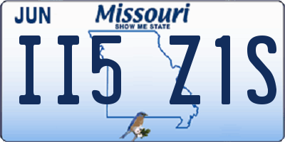 MO license plate II5Z1S