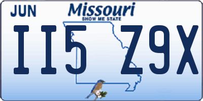 MO license plate II5Z9X