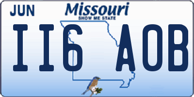 MO license plate II6A0B
