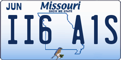 MO license plate II6A1S