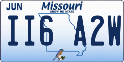 MO license plate II6A2W