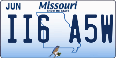 MO license plate II6A5W