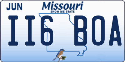 MO license plate II6B0A