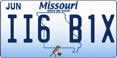 MO license plate II6B1X