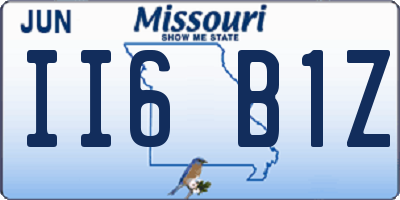 MO license plate II6B1Z