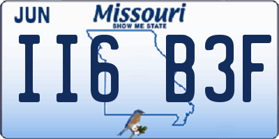 MO license plate II6B3F