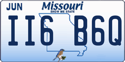 MO license plate II6B6Q