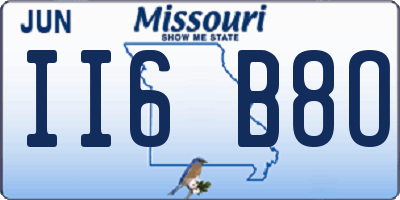 MO license plate II6B8O
