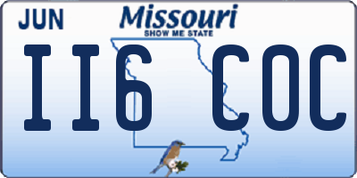 MO license plate II6C0C