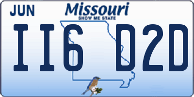 MO license plate II6D2D