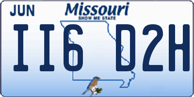 MO license plate II6D2H