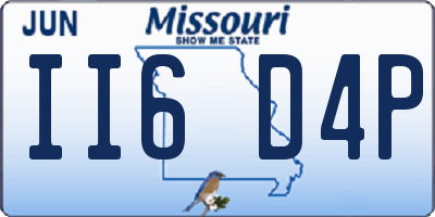 MO license plate II6D4P
