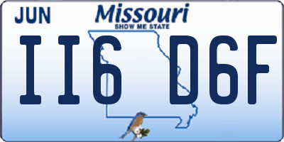 MO license plate II6D6F