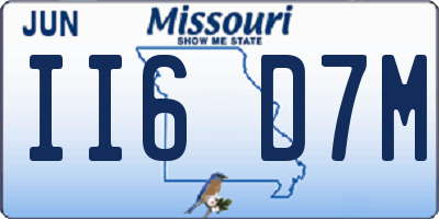 MO license plate II6D7M