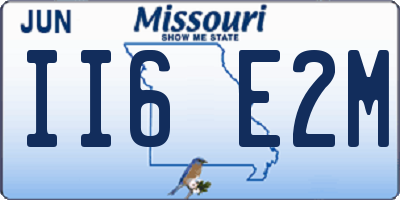 MO license plate II6E2M