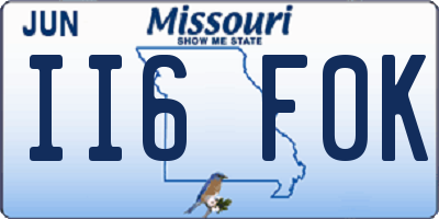 MO license plate II6F0K